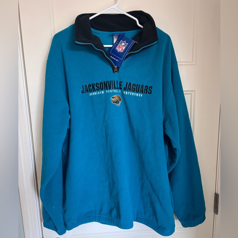 Jacksonville Jaguars Quarter Zip Vintage 2010 Fleece Jacket NEW w/tags - Size L